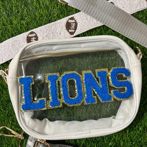STADIUM BAG - clear purse - game day bag - game day purse - Lions Purse - Detroit bag - stadium approved bag - LIONS bag