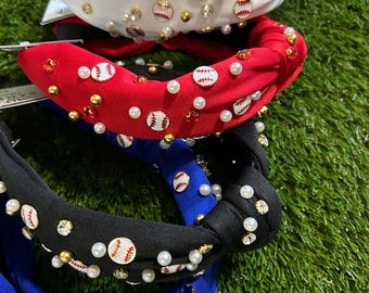 GAME DAY HEADBAND - baseball headband - beaded headband - embellished headband - sports headband
