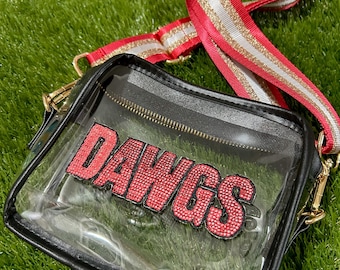 STADIUM BAG - clear purse - game day bag - game day purse - Dawgs Purse - Georgia bag - stadium approved bag - Bulldogs bag