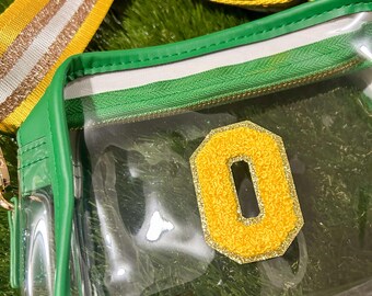 STADIUM BAG - clear purse - game day bag - game day purse - Oregon “O” Purse - Ducks bag - stadium approved bag - University of Oregon bag