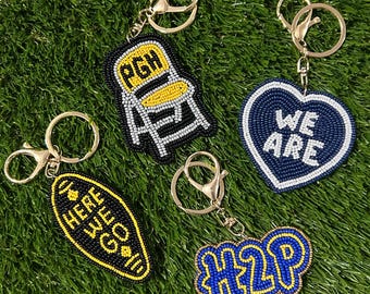 Beaded Bag Charms | Pittsburgh Parking Chair, Here We Go, H2P, We Are Keychains | Pittsburgh Accessories | Pitt | PSU | College bag charms