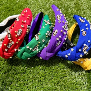 GAME DAY HEADBAND - football headband - baseball headband - beaded headband - embellished headband - sports headband