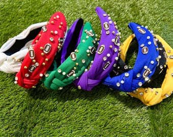 GAME DAY HEADBAND - football headband - beaded headband - embellished headband - sports headband