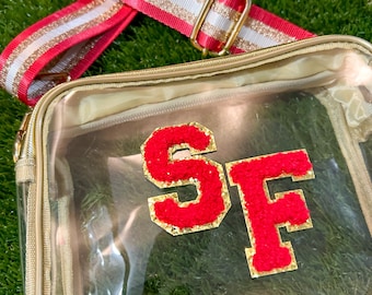 STADIUM BAG - clear purse - game day bag - game day purse - San Francisco Purse - 49ers bag - stadium approved bag - Forty-Niners bag