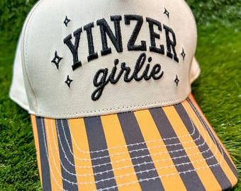Yinzer Girlie Hat | Pittsburgh Game Day Hat | Black & Gold Baseball Cap | Women’s Football Hat | Gift for Pittsburgh Fans | Yinz