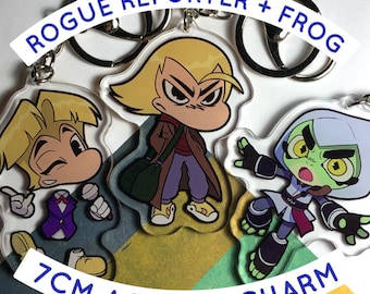 7cm Acrylic Charm (Double sided print) - The rogue reporter and his frog friend!