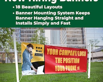 Letrero de vinilo en oferta, 18 diseños, 4 tamaños, personalizado, se busca personal, únase a nuestro equipo, letrero para nuevos empleados y opción de montaje en poste