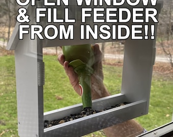 El mejor comedero para pájaros de ventana, de PVC con techo decorativo (37,5 cm y 53,3 cm de ancho)