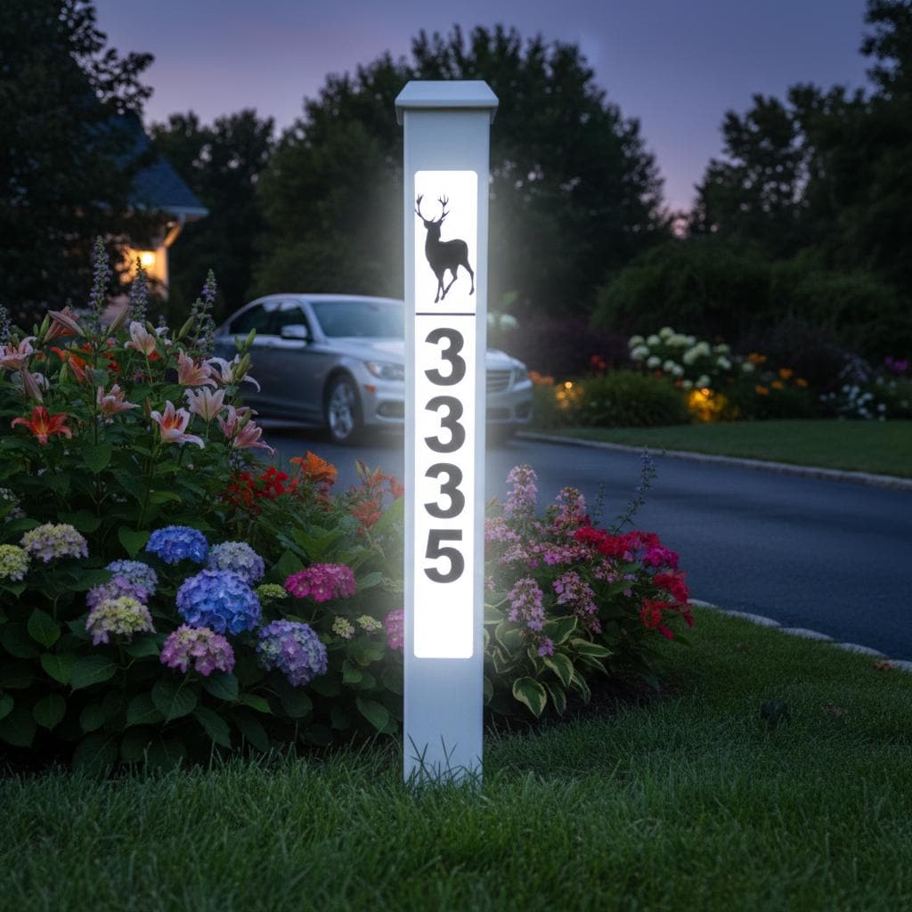 Solar LED Address Sign: Yard Post, Weather Resistant - Etsy