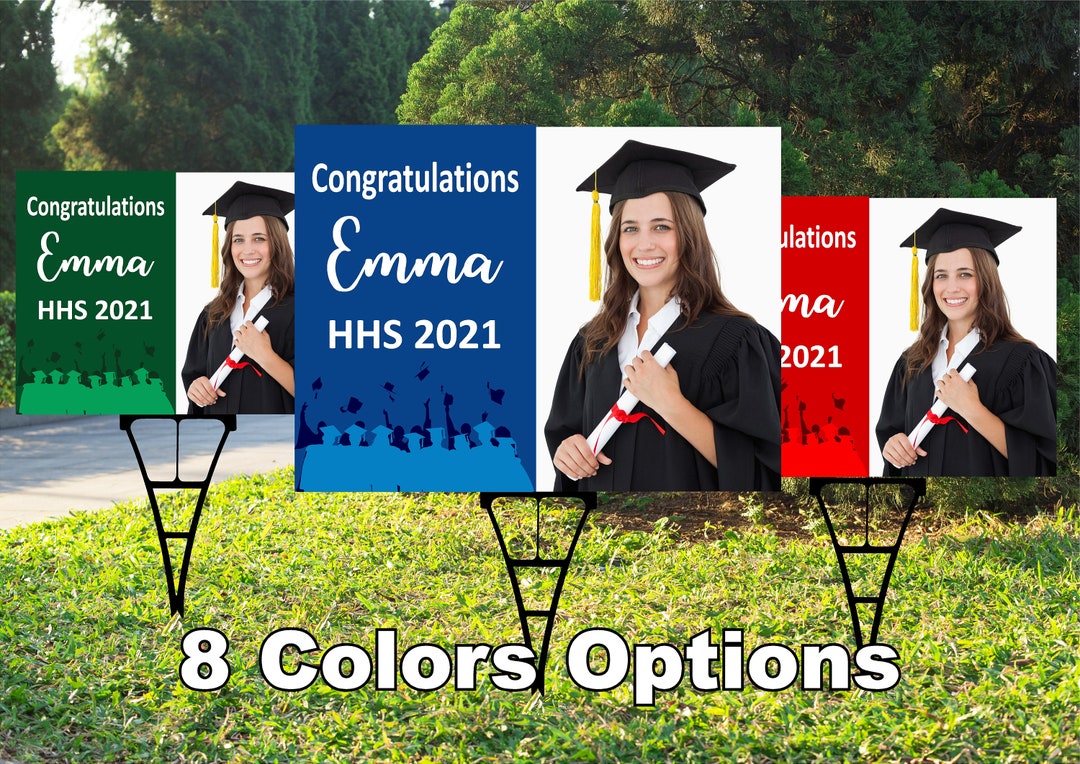 GRADUATION YARD SIGN 2021 High School / College Senior Photo Grad
