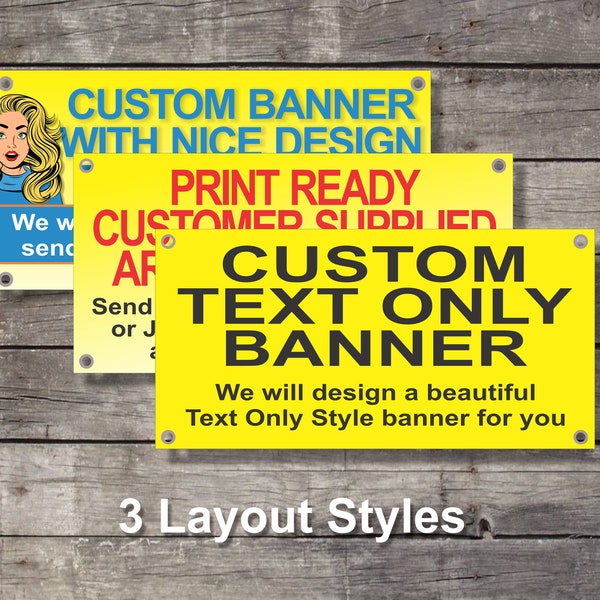 CUSTOM VINYL BANNER | full color printed | Outdoor | Exterior | Sign | Poster | Small Business | Trade Craft Show | 18/24/36/48/60 Inch tall