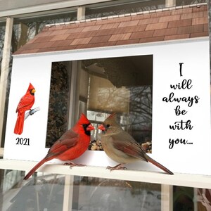 Custom Memorial Cardinal Bird Feeder: Window Mounted PVC image 1