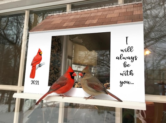 Custom Memorial Cardinal Bird Feeder: Window Mounted PVC