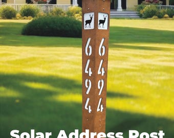 Letrero de dirección solar: Número de casa iluminado y recortable, 4 tamaños, 12 colores