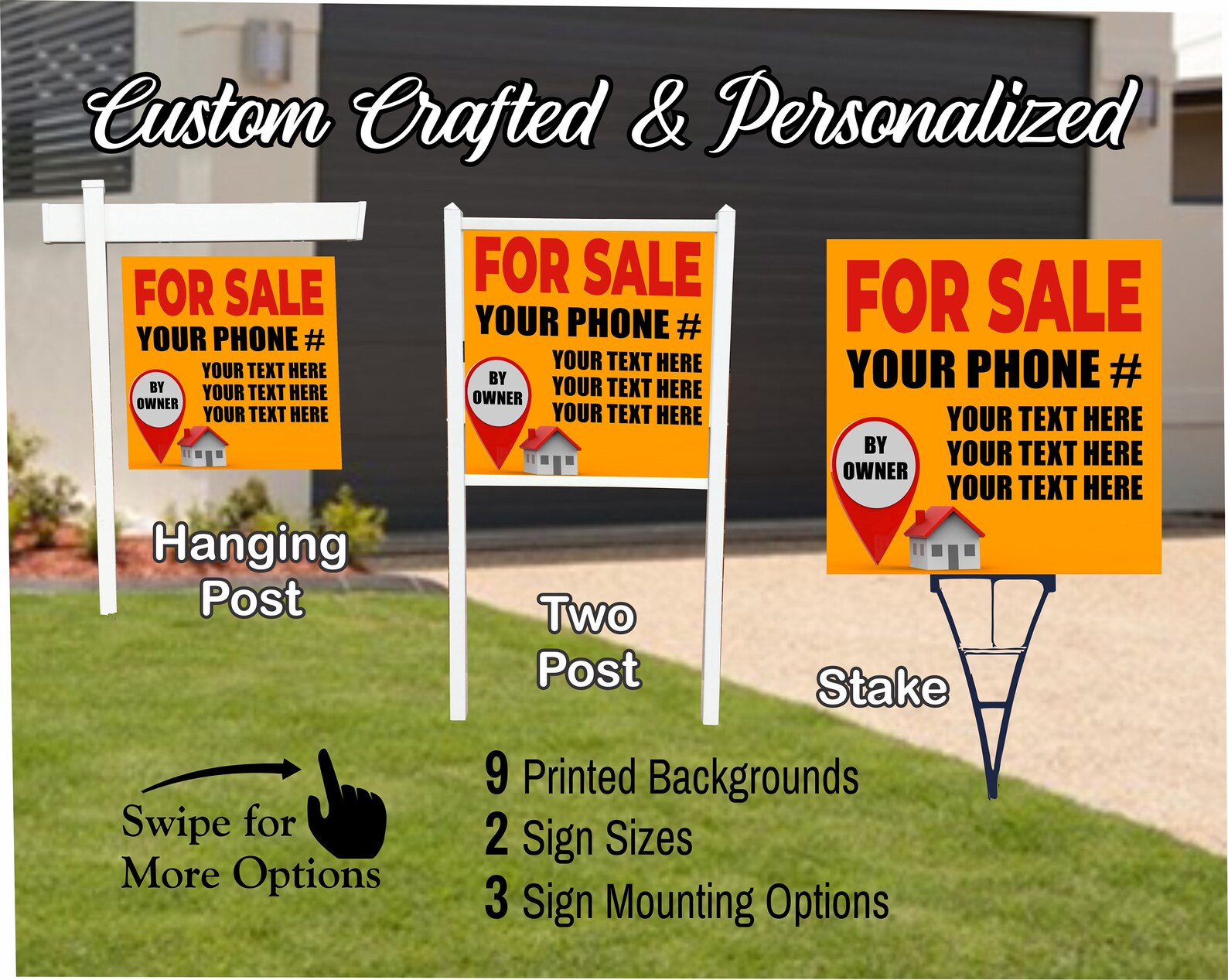 HOME FOR SALE By Owner Sign Custom Real Estate Yard Sign Etsy