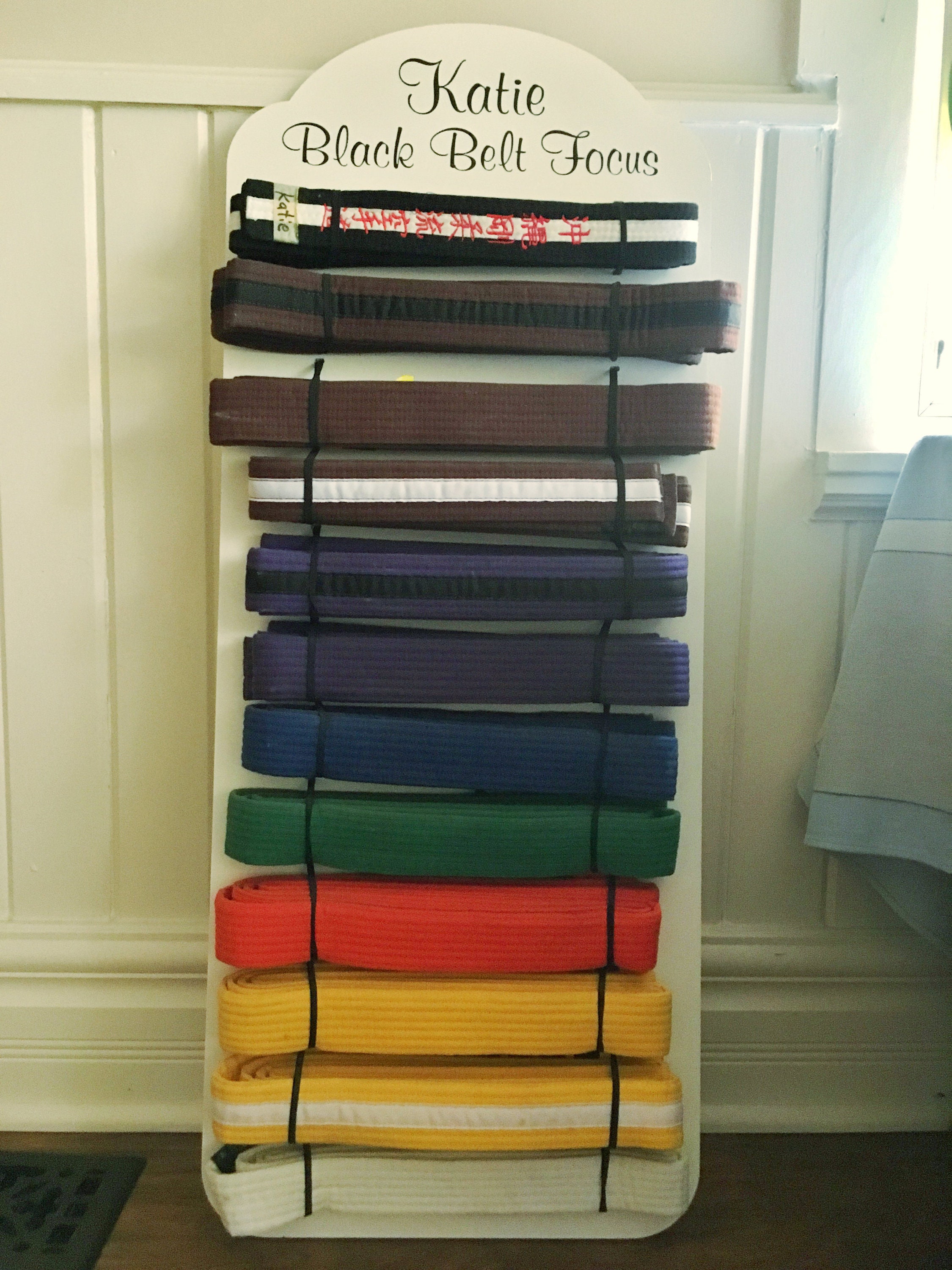 Deluxe Black Belt Display Board Martial Arts Karate Tae Etsy