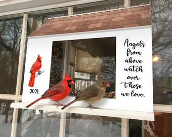 Comedero para pájaros de ventana Cardinal personalizado - PVC resistente para exteriores