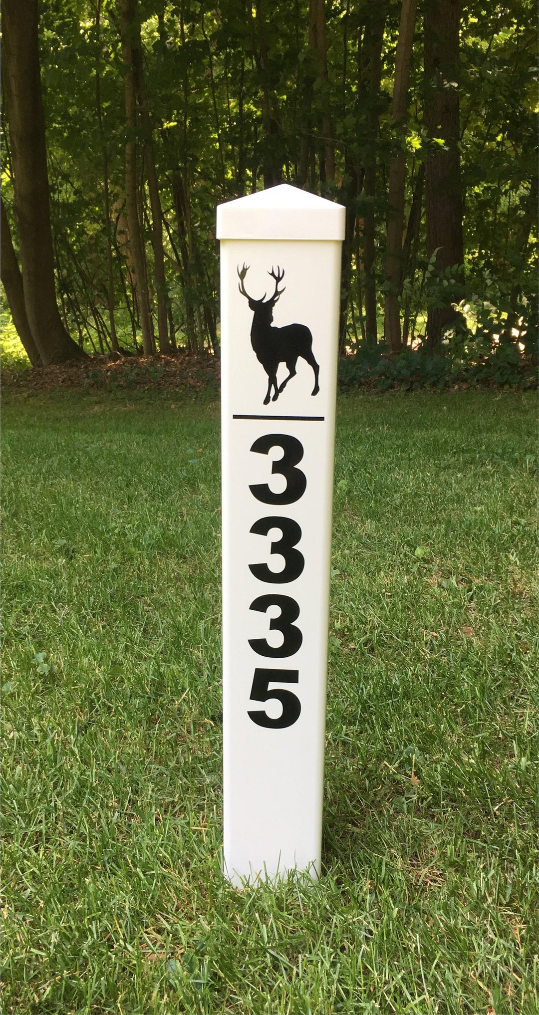 ADDRESS SIGN POST With Monogram or Silhouette, 24 or 36 Inch Pvc
