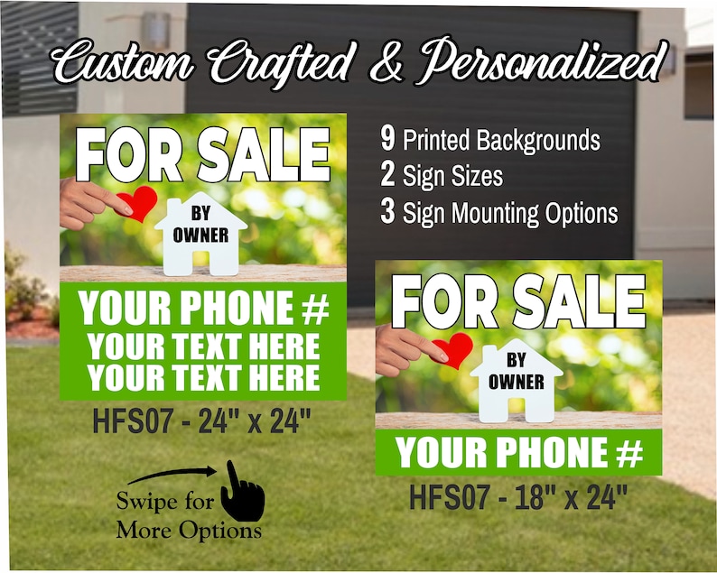 HOME FOR SALE by Owner Sign Custom Real Estate Yard Sign Etsy