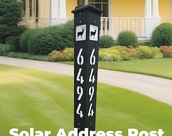 Poste de dirección con recorte LED solar, 12 colores texturizados (de 32 a 72 pulgadas)