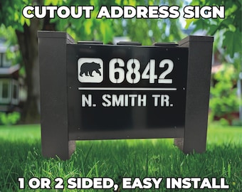 Letrero de dirección con energía solar: números recortados con iluminación LED, 24" de alto