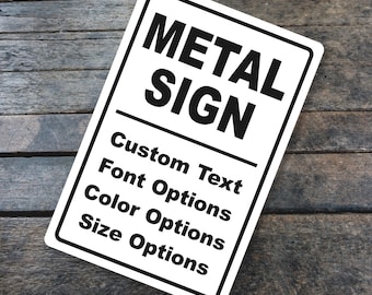 Letrero de aluminio personalizado: metal para exteriores para negocios, cuevas masculinas y jardines.