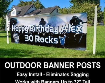 Postes para pancartas exteriores, marco de PVC, resistentes al viento (hasta 81 cm)