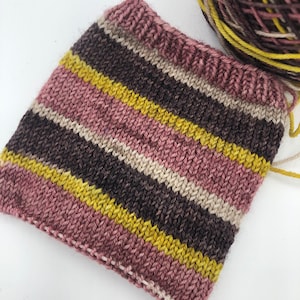 Hand dyed self striping sock yarn