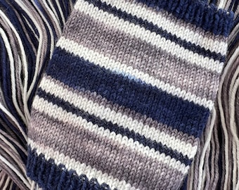Hand dyed self striping sock yarn “Sailor”