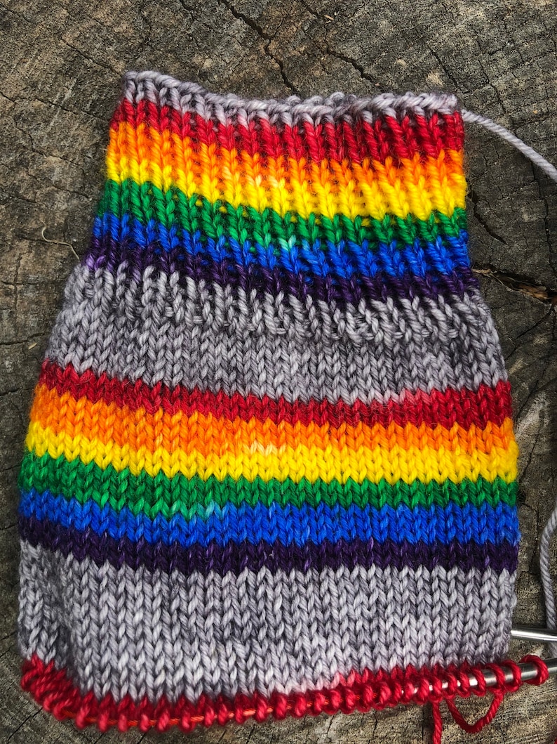 Hand dyed rainbow self striping sock yarn image 5