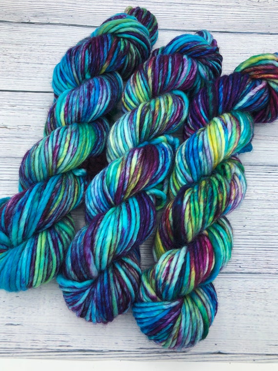Hand Dyed Variegated Super Bulky, Bulky, Worsted Yarn 