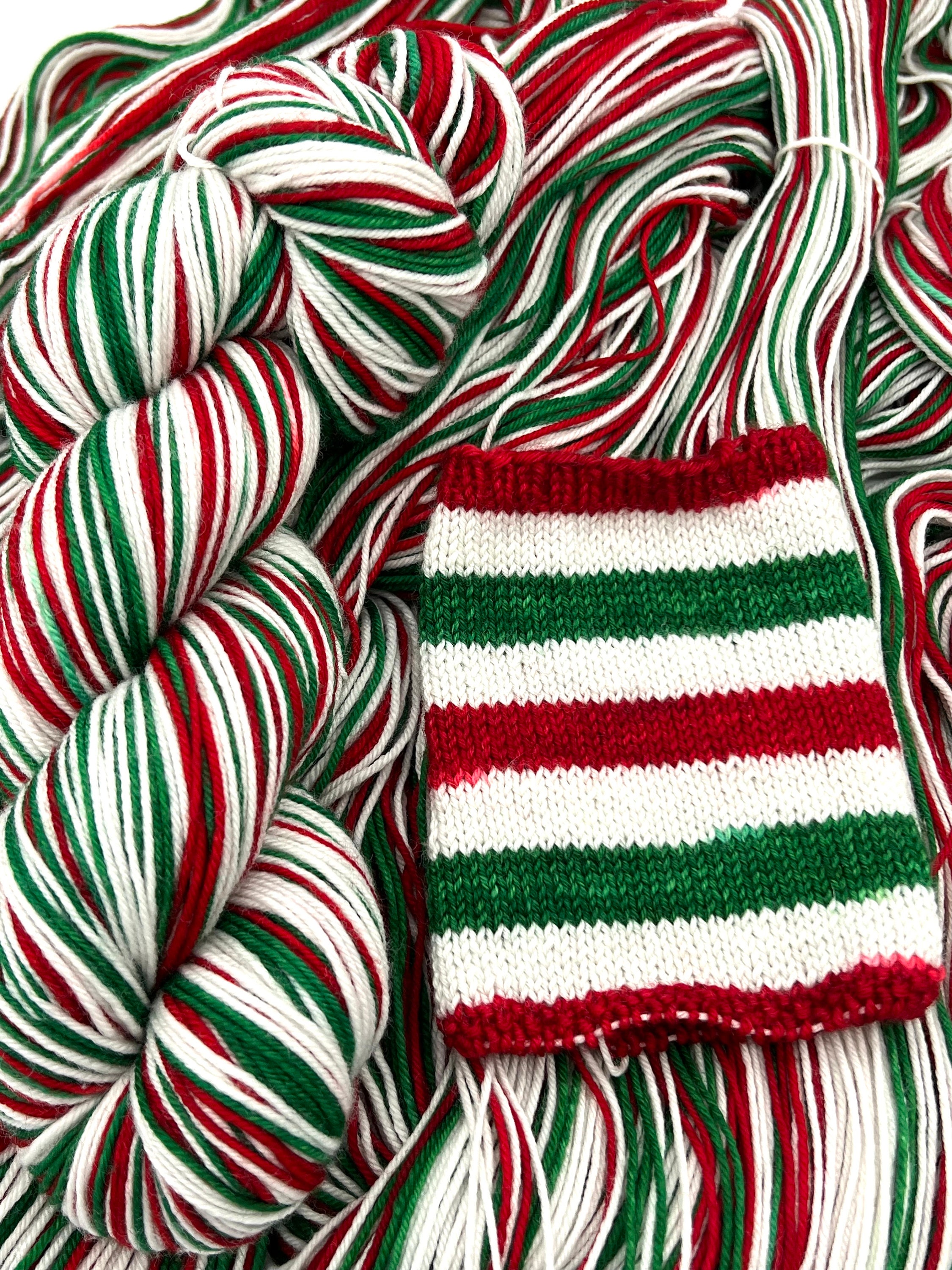 Hand Dyed Self Striping Christmas Sock Yarn holly Jolly Etsy