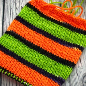 Hand dyed self striping fingering weight yarn “Great Pumpkin “