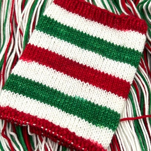 Hand dyed self striping Christmas sock yarn “Holly Jolly”