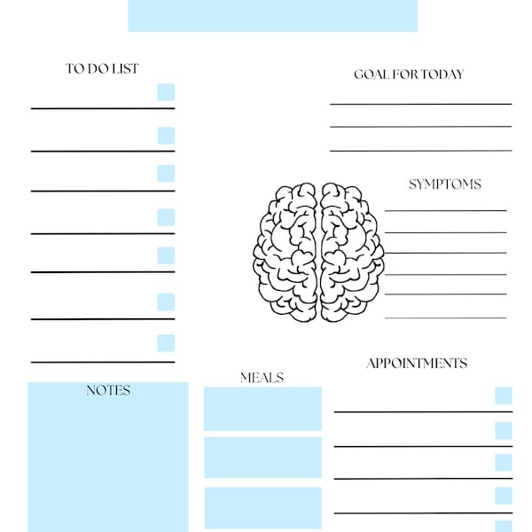 Printable Brain Injury Daily Planner