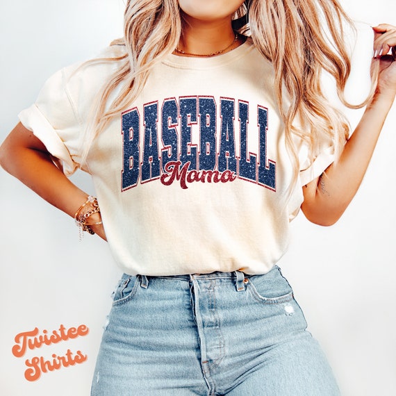 Blue Glitter Baseball Mama Blue Glitter Baseball Mama