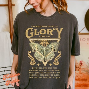 Christian Comfort Colors® Shirt - Glory 2 Cor 3:18 Shirt - Women Christian Religious Tee & Sweatshirt #427-NAR