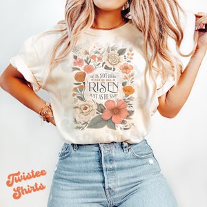 He Is Not Here For He Has Risen Womens Christian T Shirt He Is Not Here For He Has Risen Womens Christian T Shirt