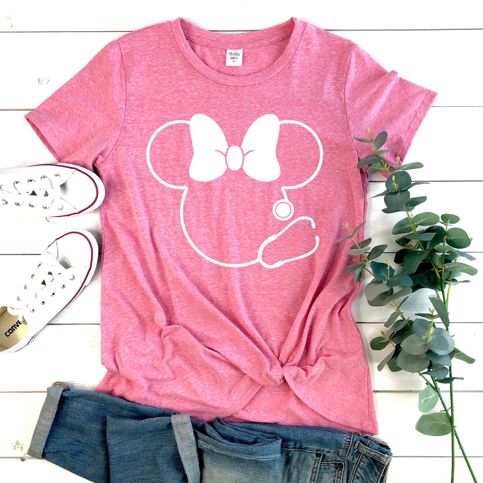 Nurse Shirt Disney Nurse Shirt Minnie Mouse Stethoscope Etsy