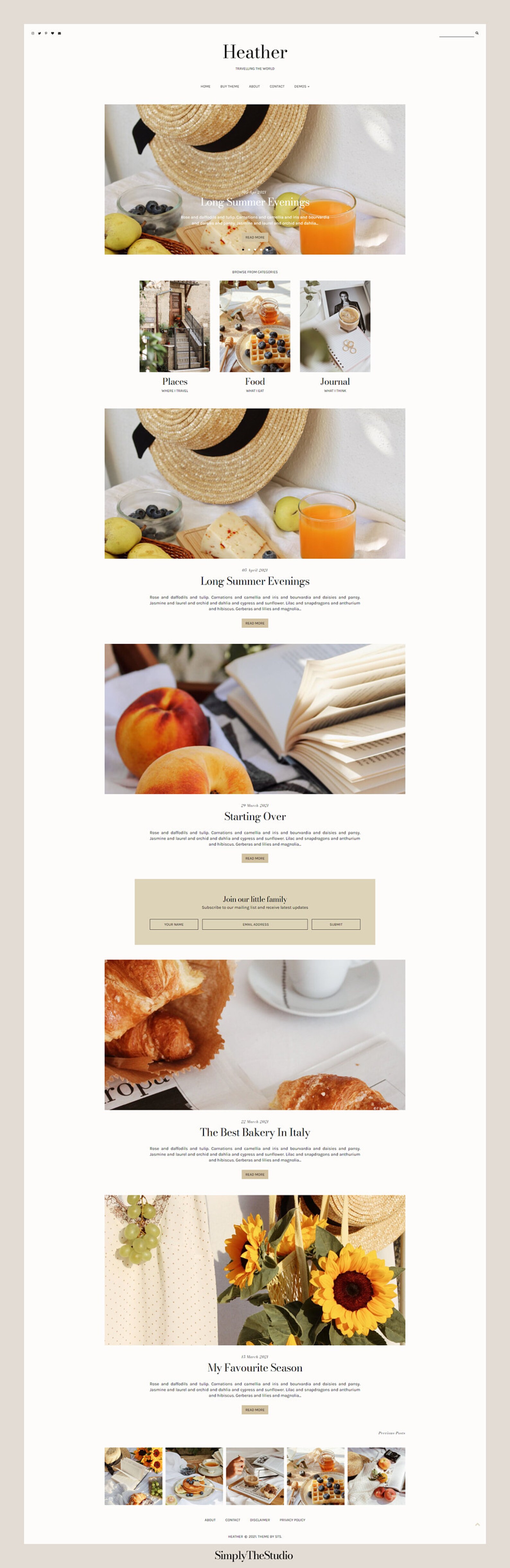 HEATHER Responsive Modern Blogger Template Free Etsy