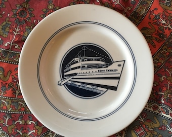 RIVER PRINCESS 1987 Sample Plate Shenango China Anchor Hocking q-45 11" Rare, Hand Numbered Restaurant Ware Collectible