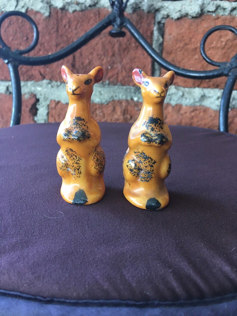 Adorable Kangaroo Salt & Pepper Shakers Perfect Vintage Etsy