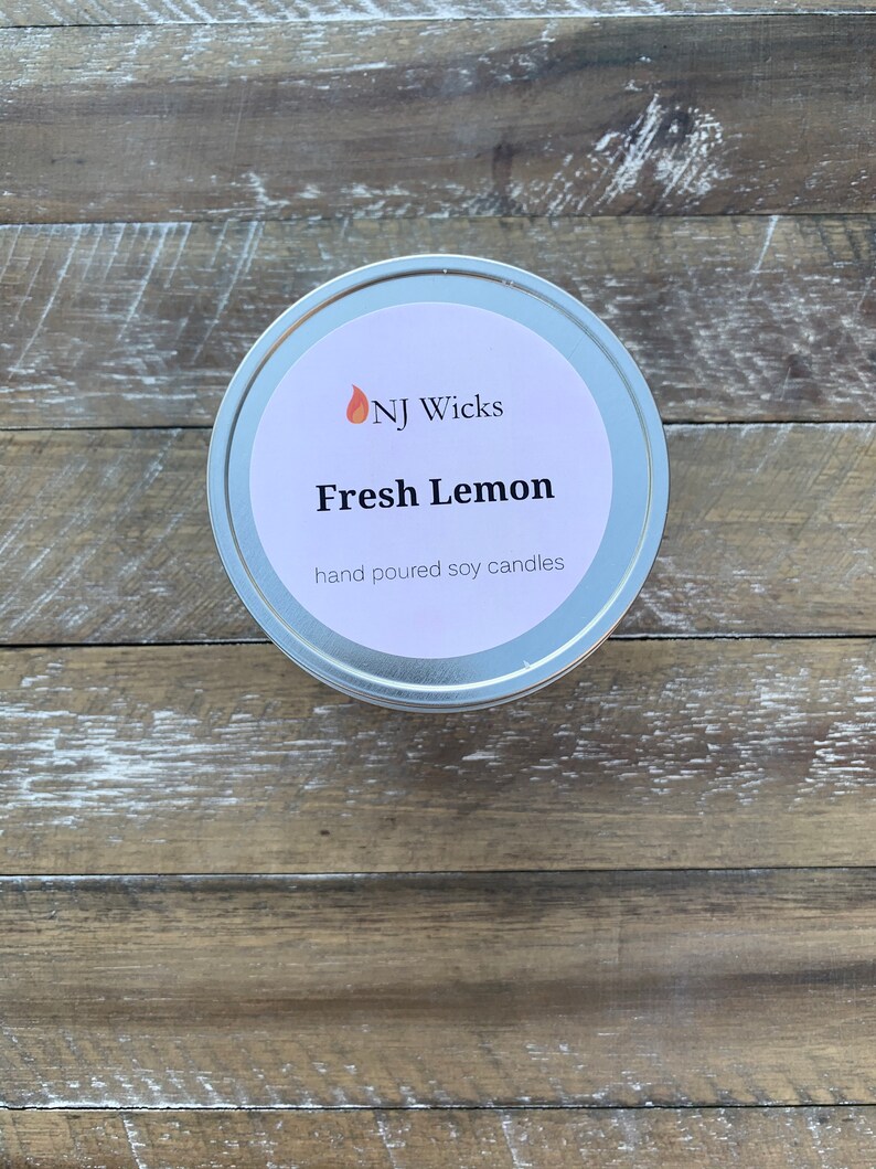 Fresh Lemon Scented Candle, Soy Candle, Housewarming Gift, Citrus