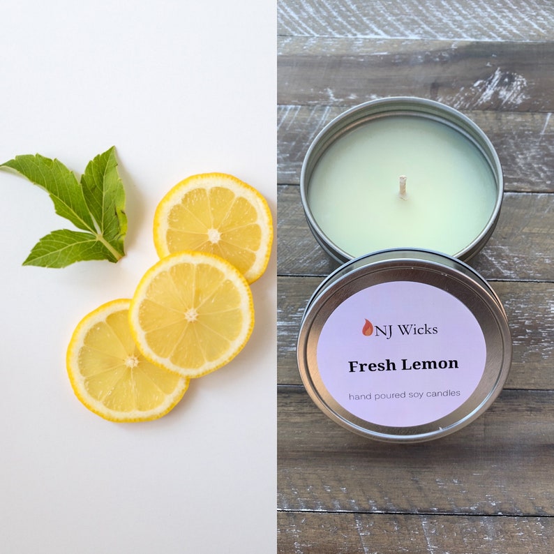 Fresh Lemon Scented Candle, Soy Candle, Housewarming Gift, Citrus