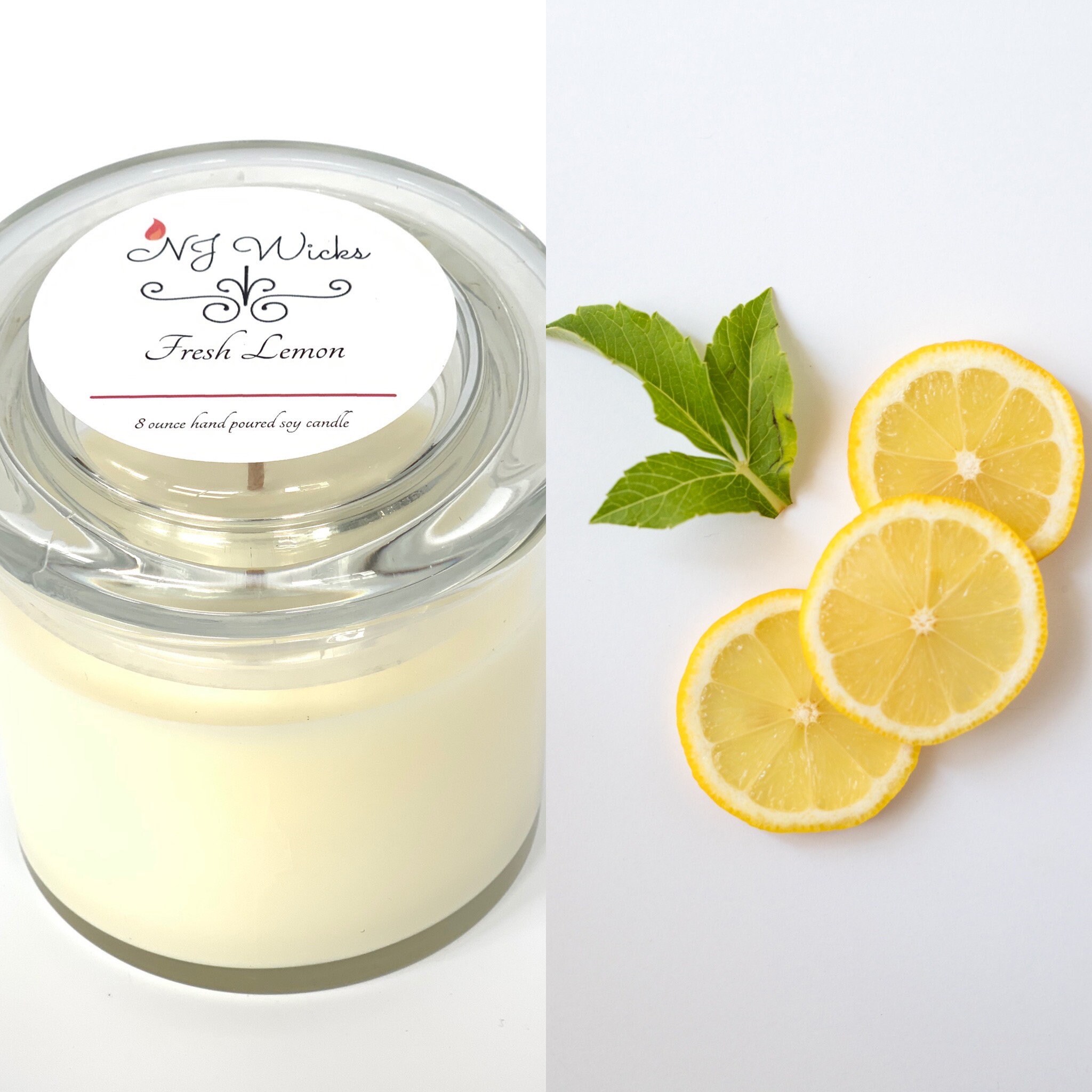 Fresh Lemon Scented Candle, Soy Candle, Housewarming Gift, Citrus