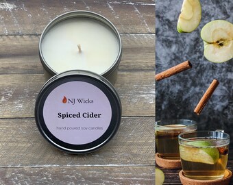 Spiced Cider Soy Candle, Scented Candle, Housewarming Candle, Gift for Friend, Birthday Gift, Hand-poured Candle, Candle Gift, Fall Candle