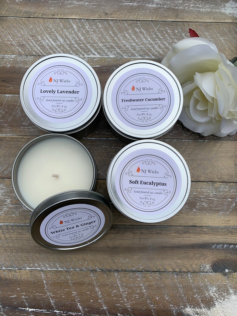 Two 8 Ounce Candle Tins Mystery Candle Box Soy Candle Gift Etsy