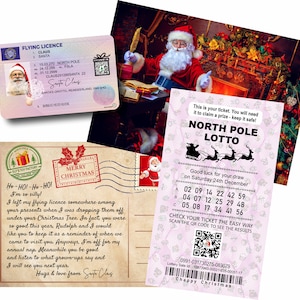 Plastic Santa Claus Flying Licence + FREE postcard from Santa, Lost Sleigh Driving Licence, Father Christmas Eve, Christmas Eve Box Fillers