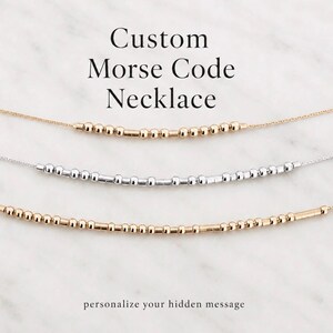 Custom Morse Code Necklace, Personalize Your Message, 14K Gold Filled or Sterling Silver