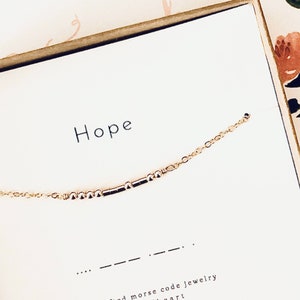 HOPE Morse Code Necklace - Faith - Hope Necklace Necklace- Friendship Gift- Get Well Gift- Morse Code Jewelry